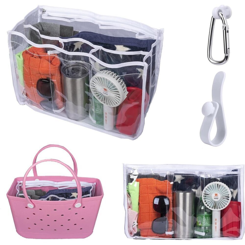 Clear Beach Bag Organizer Compatible with Bogg Bag X Large Size, TPU Insert